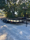 83 X 18 TUBE TOP TANDEM UTILITY TRAILER W/ 5FT. SLIDE IN RAMPS