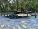 83 X 18 TUBE TOP TANDEM UTILITY TRAILER W/ 5FT. SLIDE IN RAMPS