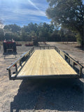 83 X 20 TUBE TOP TANDEM UTILITY TRAILER W/ 5FT. SLIDE IN RAMPS